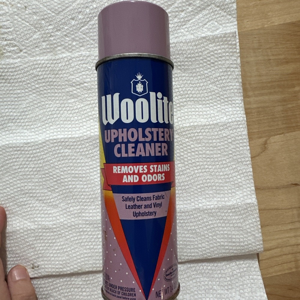Vintage 1991 Woolite Upholstery Cleaner Purple Blue Yellow Can Movie Prop